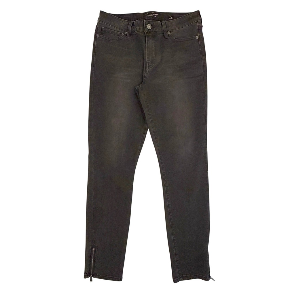 Lucky Brand Lolita Skinny Jeans Faded Black Ankle Zip Mid Rise Denim 10/30 Reg